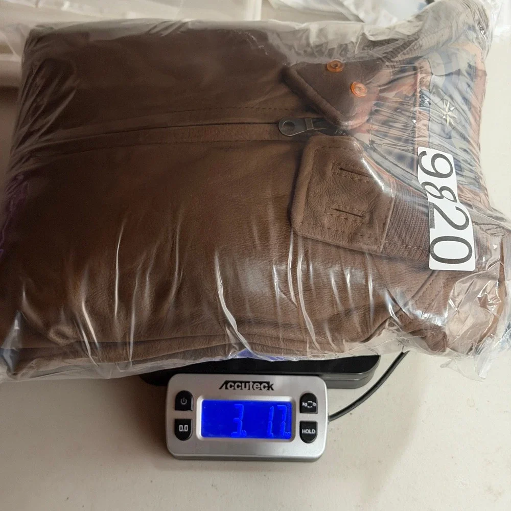 Vintage‎ Members Only Mens Brown Genuine Leather Bomber Jacket Size Large